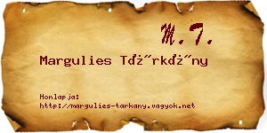 Margulies Tárkány névjegykártya